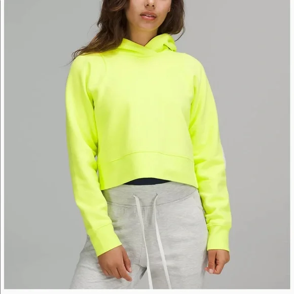 🔥LULULEMON CROPPED LOUNGEFUL HOODIE/JACKET-ELECTRIC LEMON-12🔥 - Picture 11 of 16
